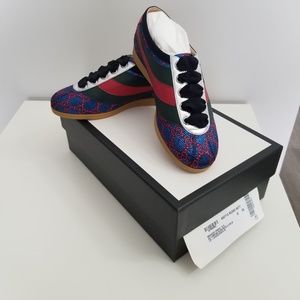 Gucci Falacer Lurex GG Logo Sneakers Size 35